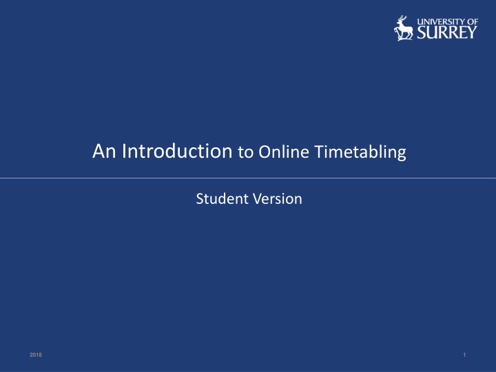 an introduction to online timetabling