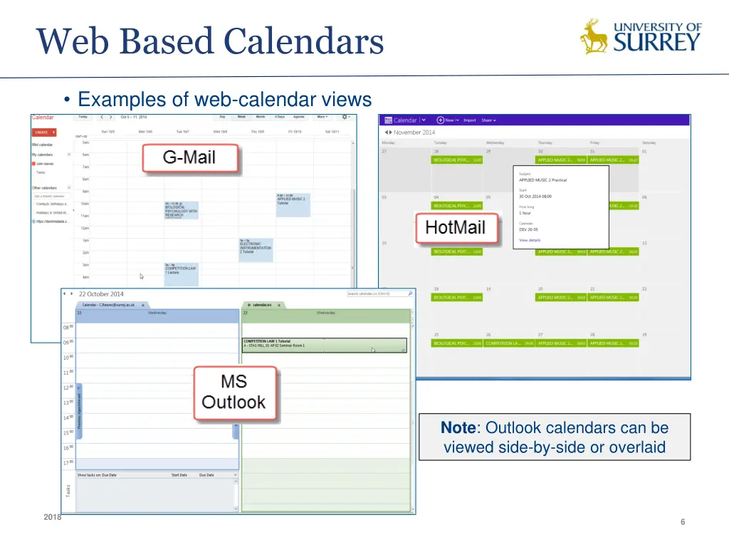 web based calendars