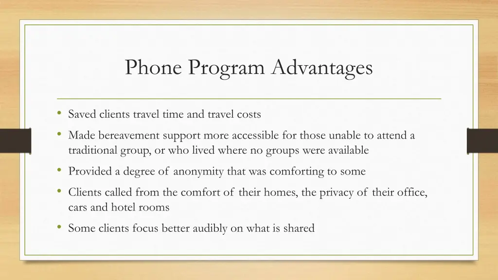 phone program advantages