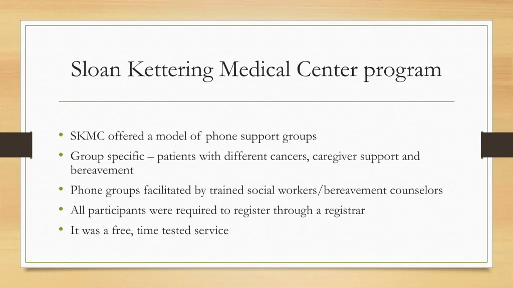 sloan kettering medical center program