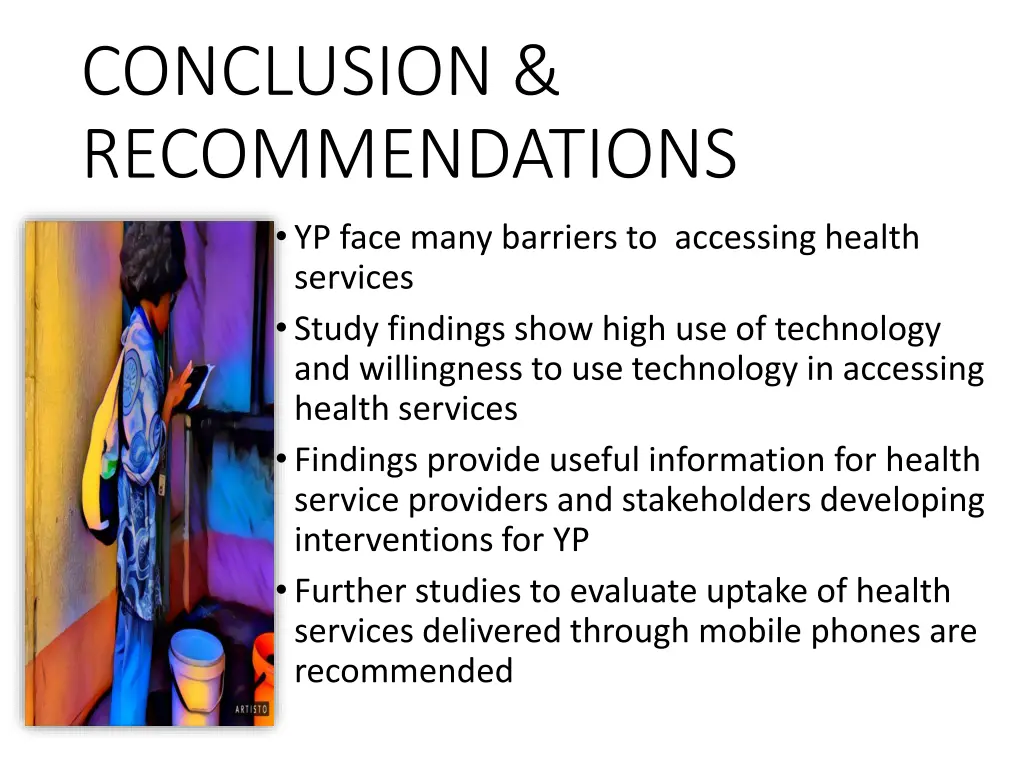 conclusion recommendations yp face many barriers