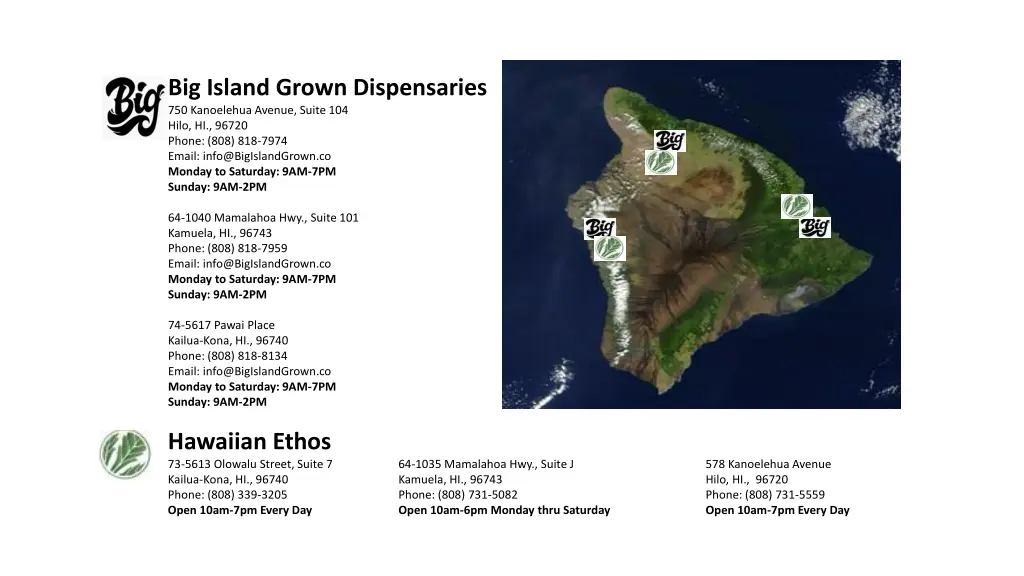 big island grown dispensaries 750 kanoelehua