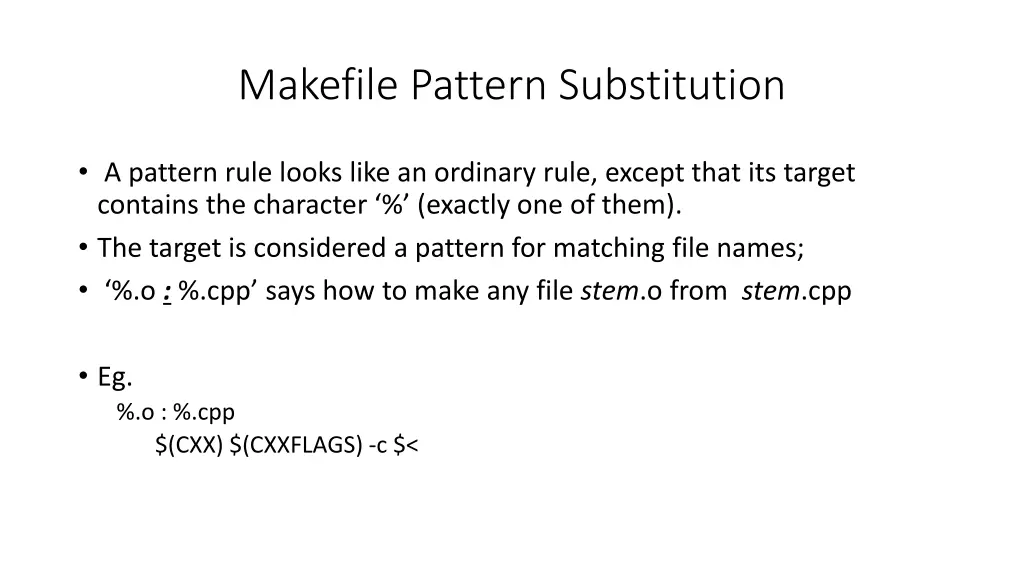 makefile pattern substitution