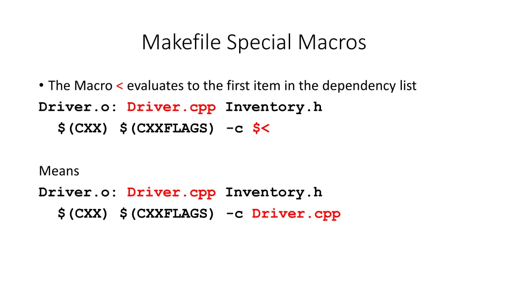 makefile special macros 1