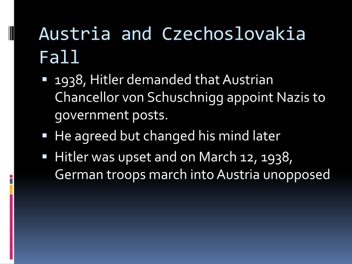 austria and czechoslovakia fall 1938 hitler