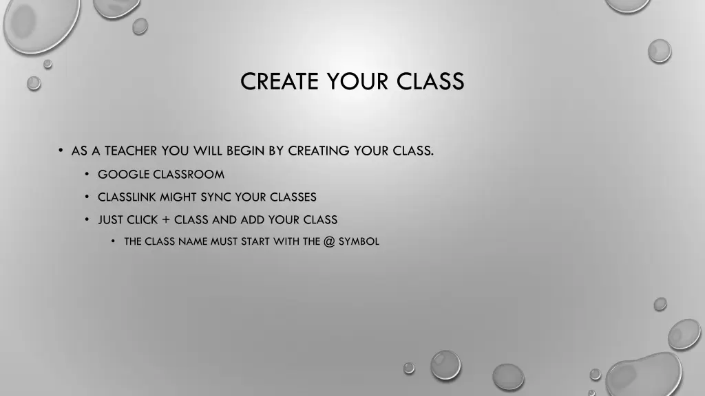 create your class