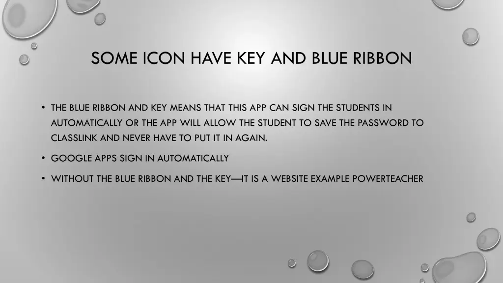 some icon have key and blue ribbon