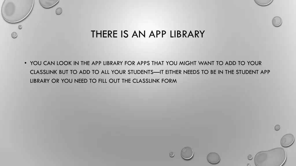 there is an app library