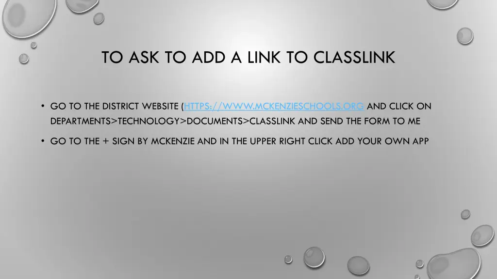 to ask to add a link to classlink