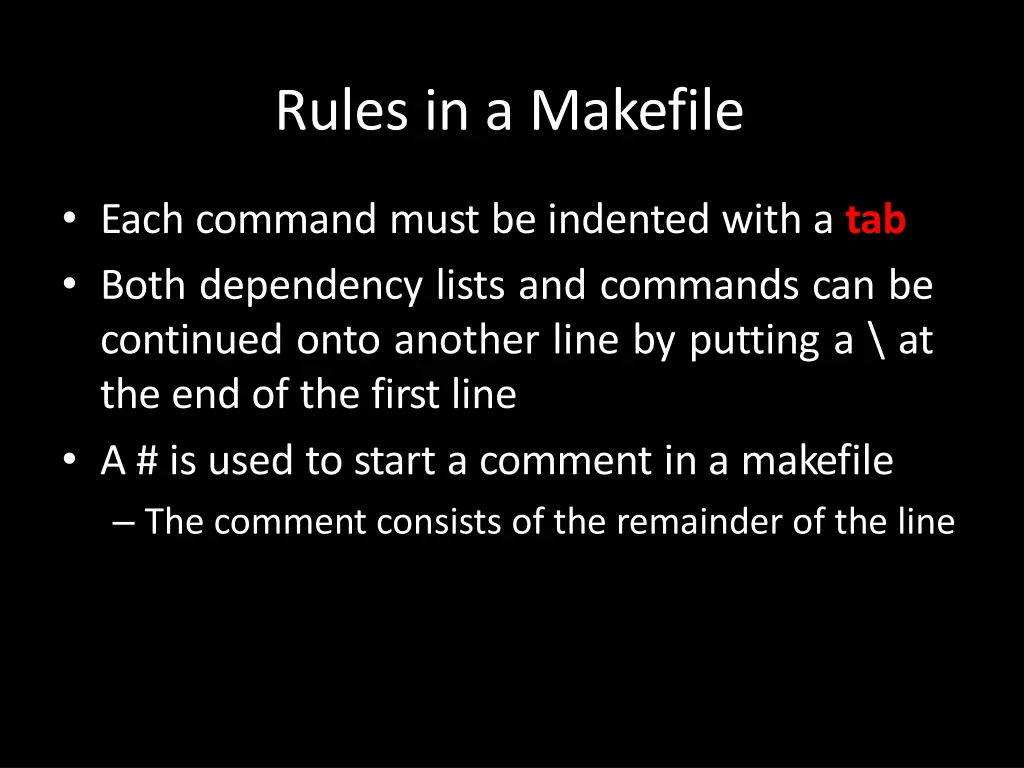 rules in a makefile 1