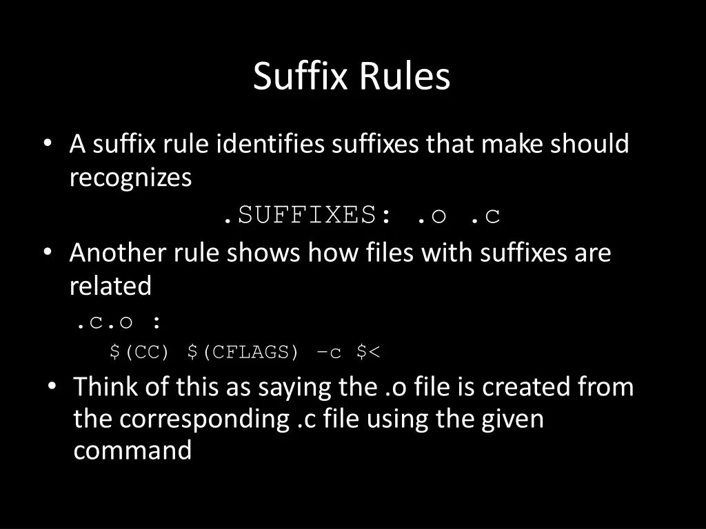 suffix rules