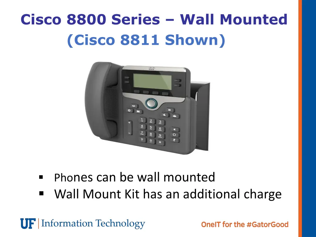 cisco 8800 series wall mounted cisco 8811 shown