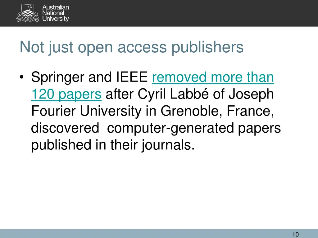 not just open access publishers