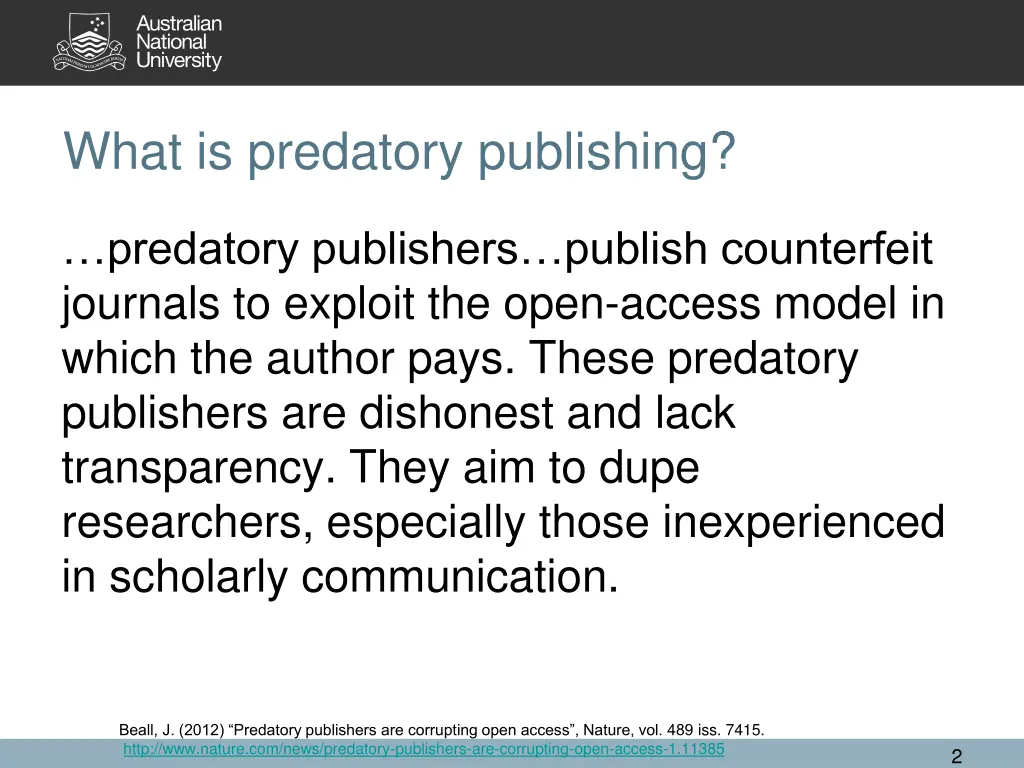 what is predatory publishing