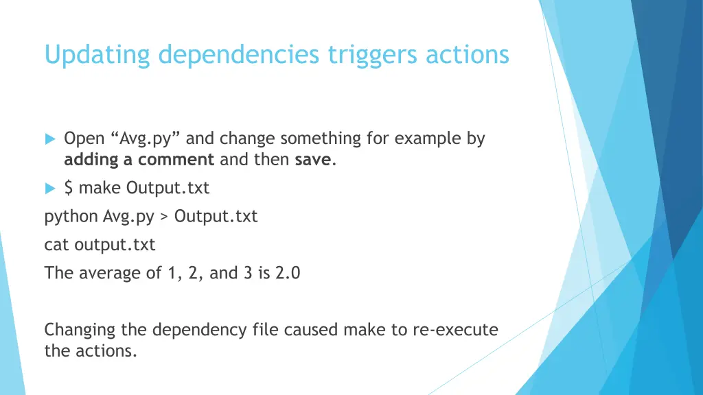 updating dependencies triggers actions 2