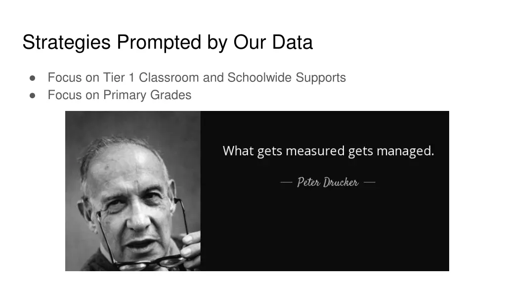 strategies prompted by our data