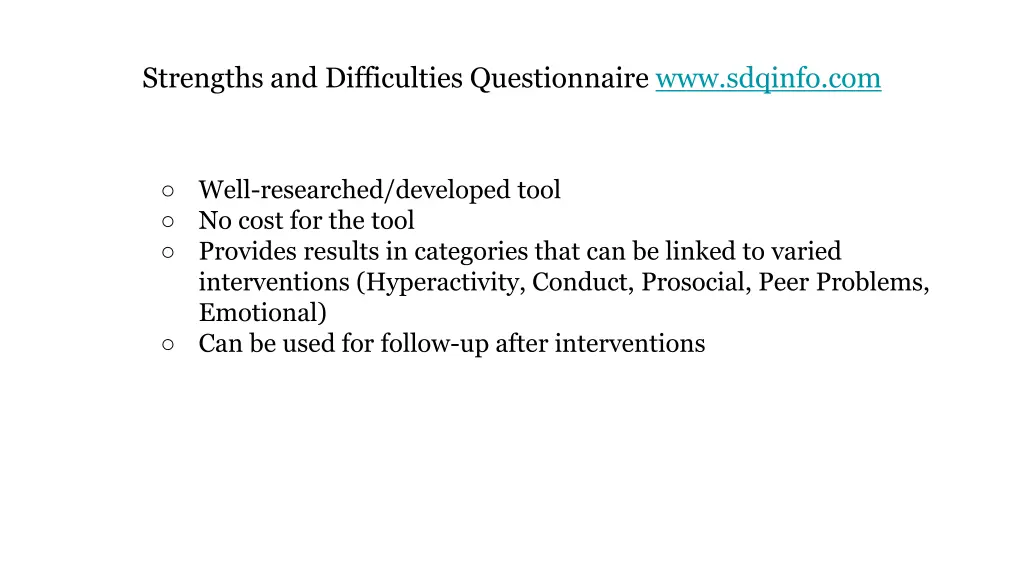 strengths and difficulties questionnaire