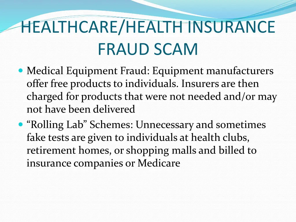 healthcare health insurance fraud scam