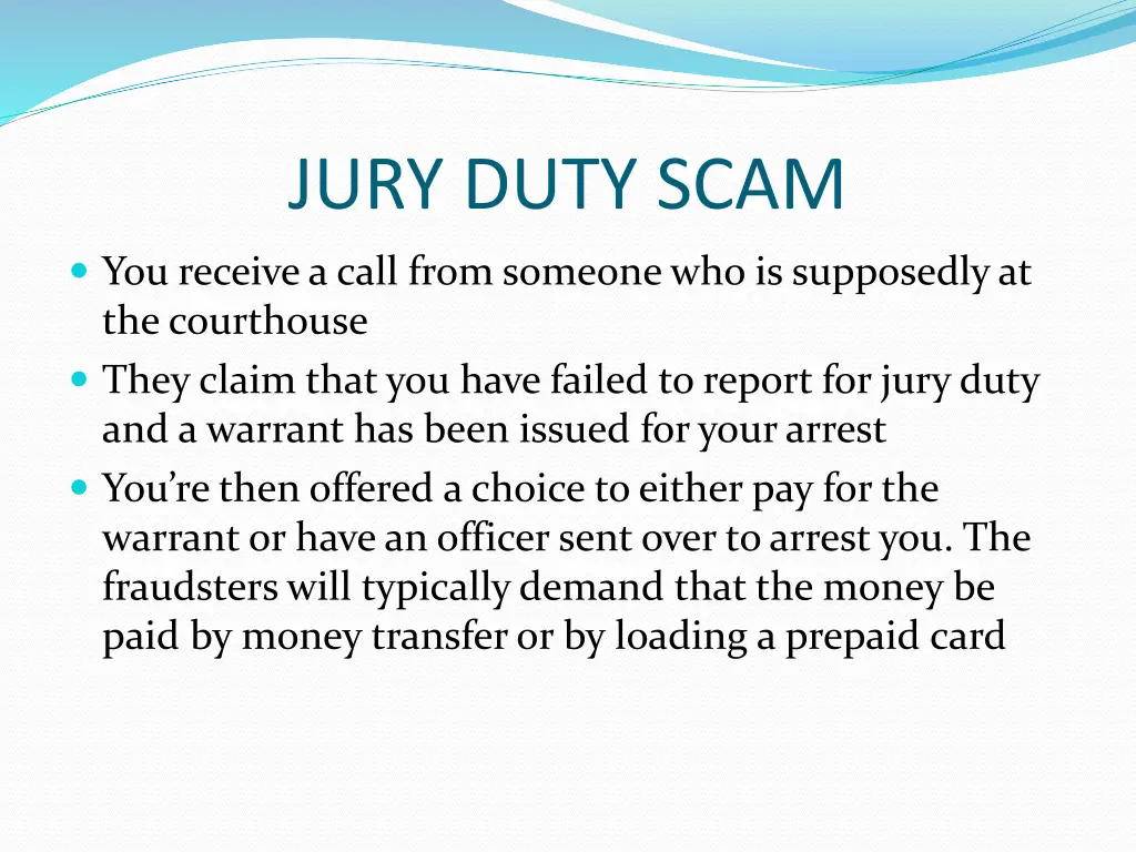 jury duty scam