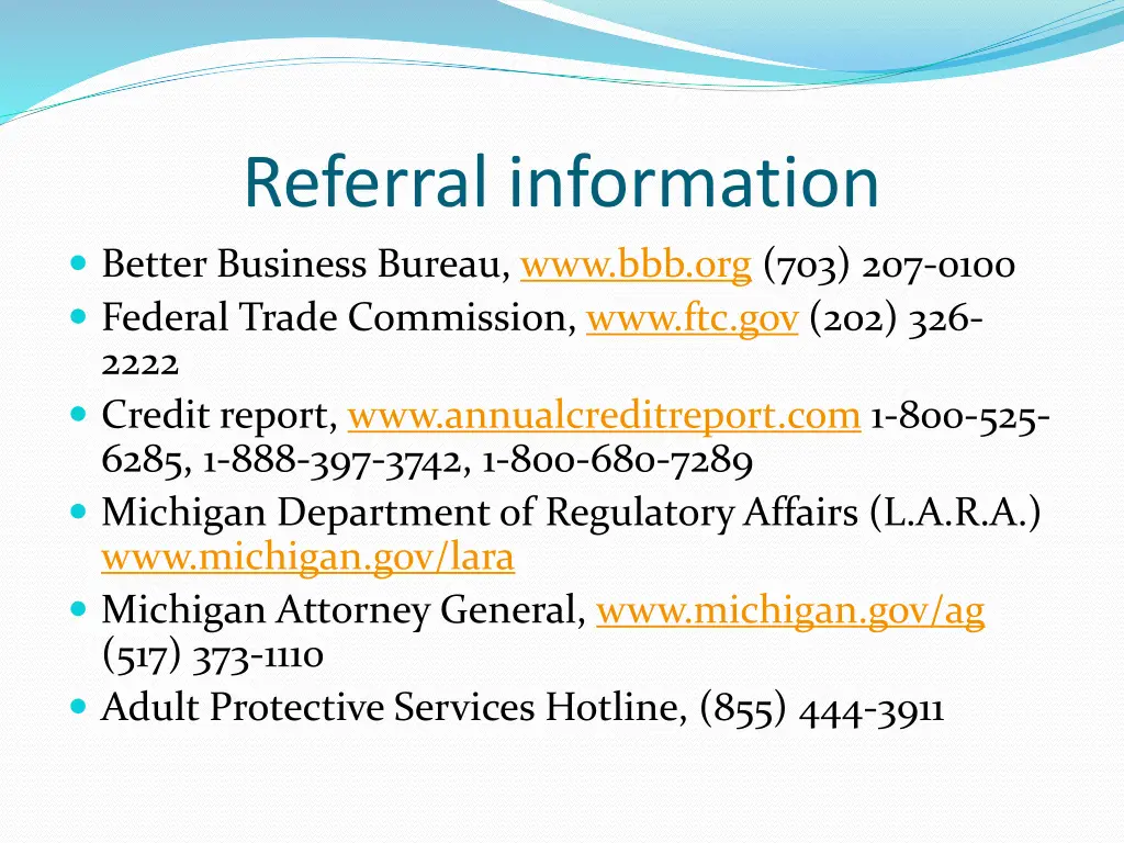 referral information better business bureau