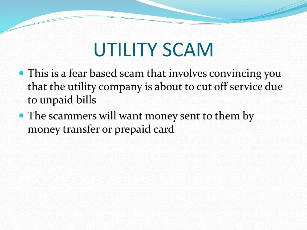 utility scam