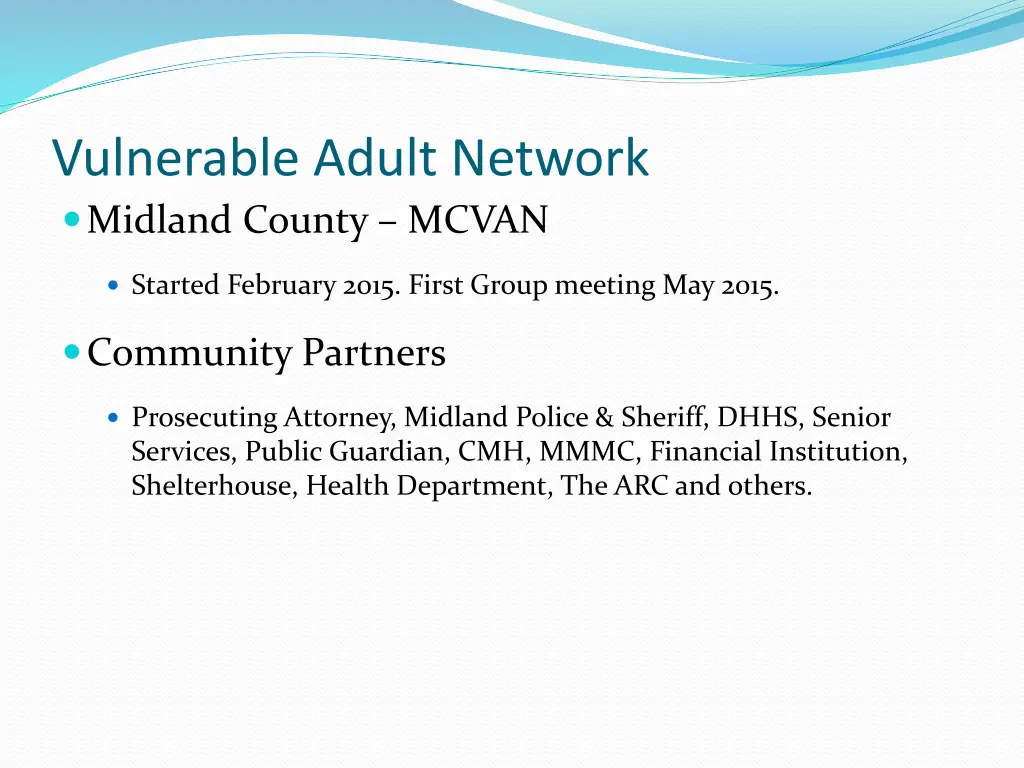 vulnerable adult network midland county mcvan