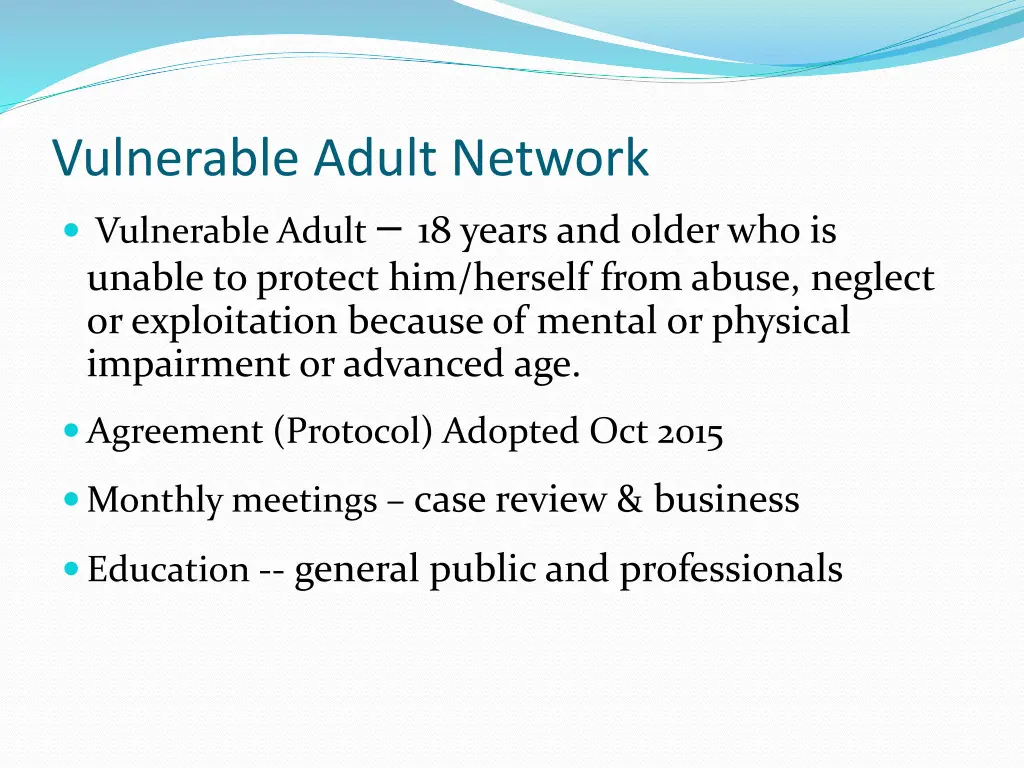 vulnerable adult network vulnerable adult