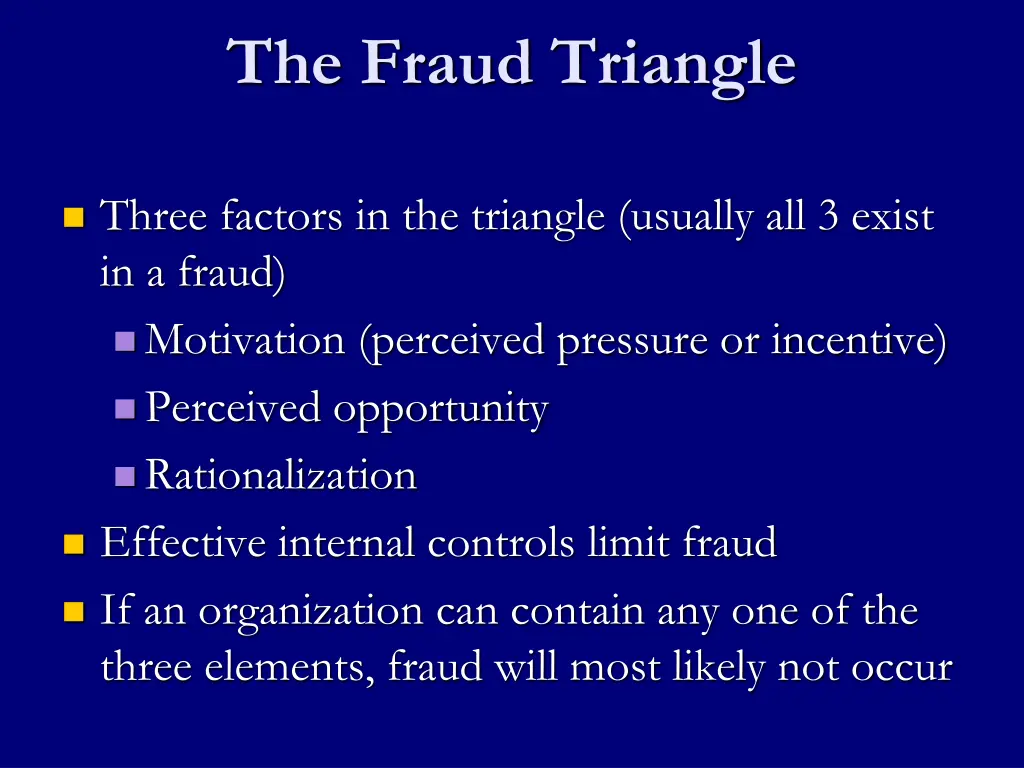 the fraud triangle