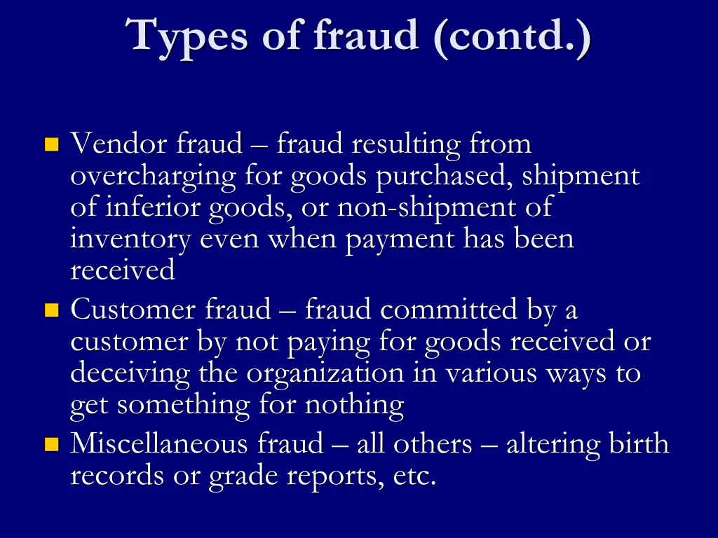 types of fraud contd 1