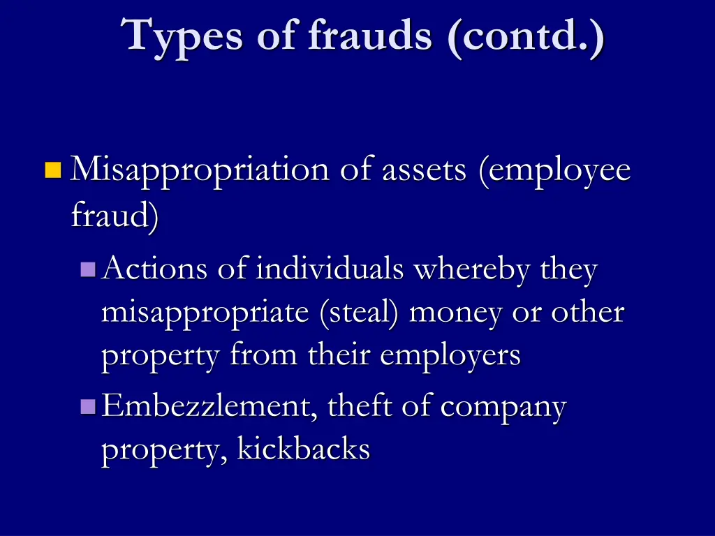 types of frauds contd