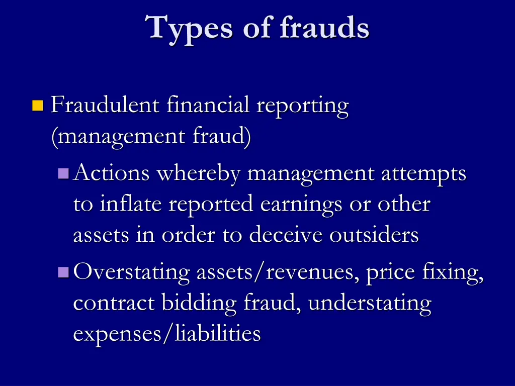 types of frauds