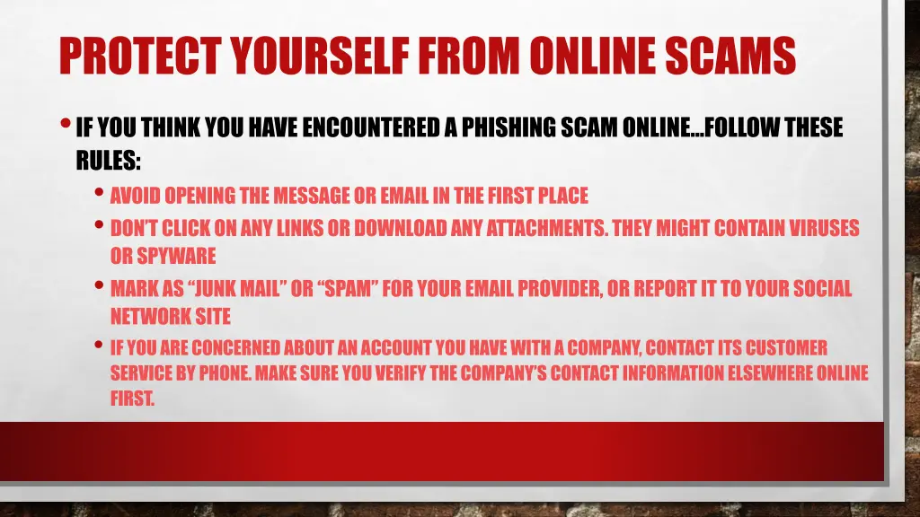 protect yourself from online scams if you think