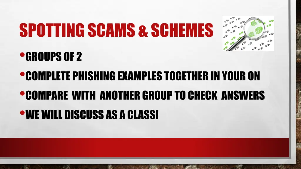 spotting scams schemes groups of 2 complete