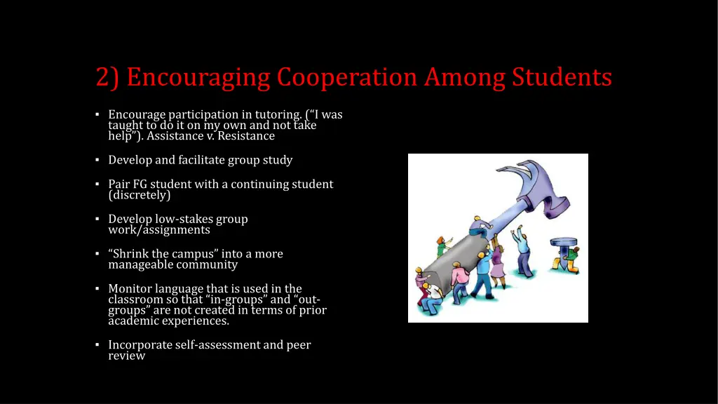 2 encouraging cooperation among students