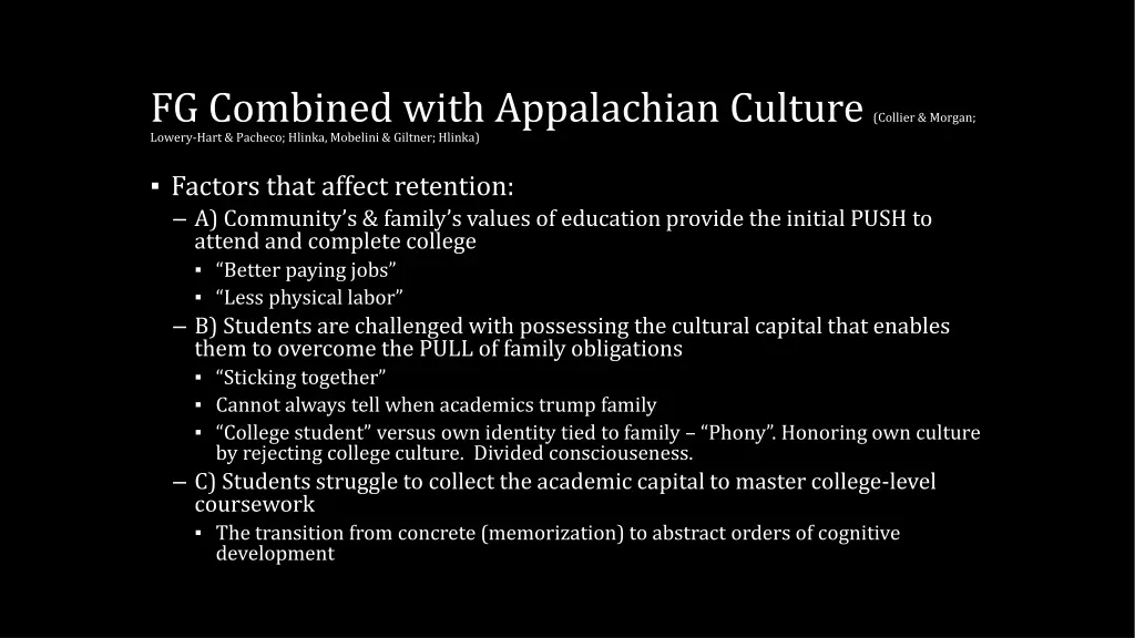 fg combined with appalachian culture collier