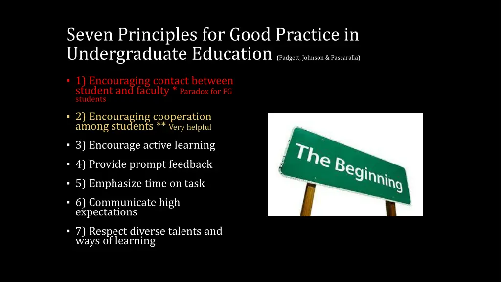 seven principles for good practice