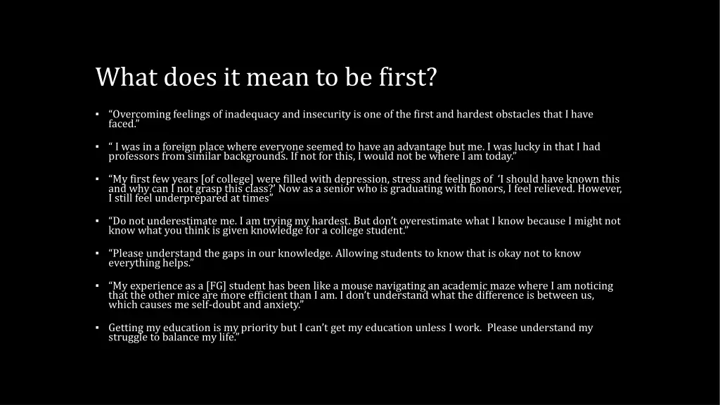 what does it mean to be first