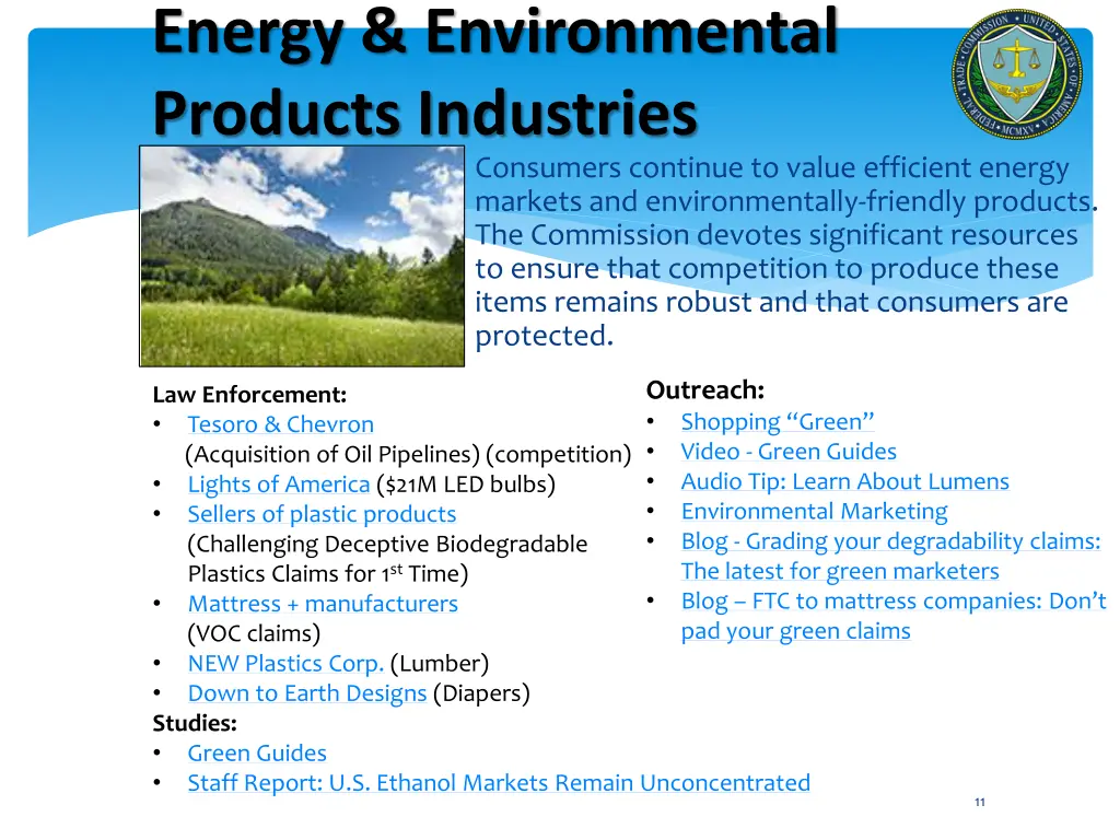 energy environmental products industries