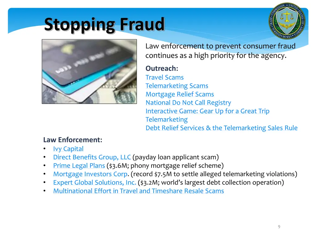 stopping fraud