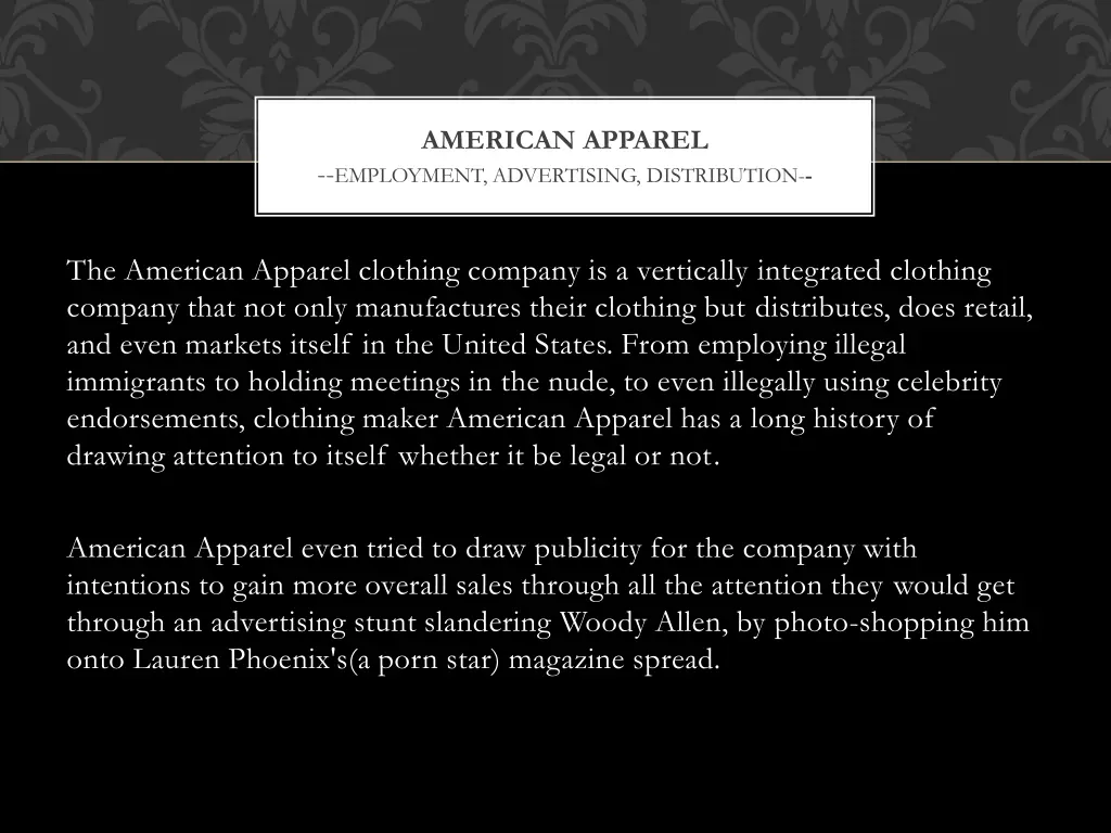 ethics american apparel advertising employment