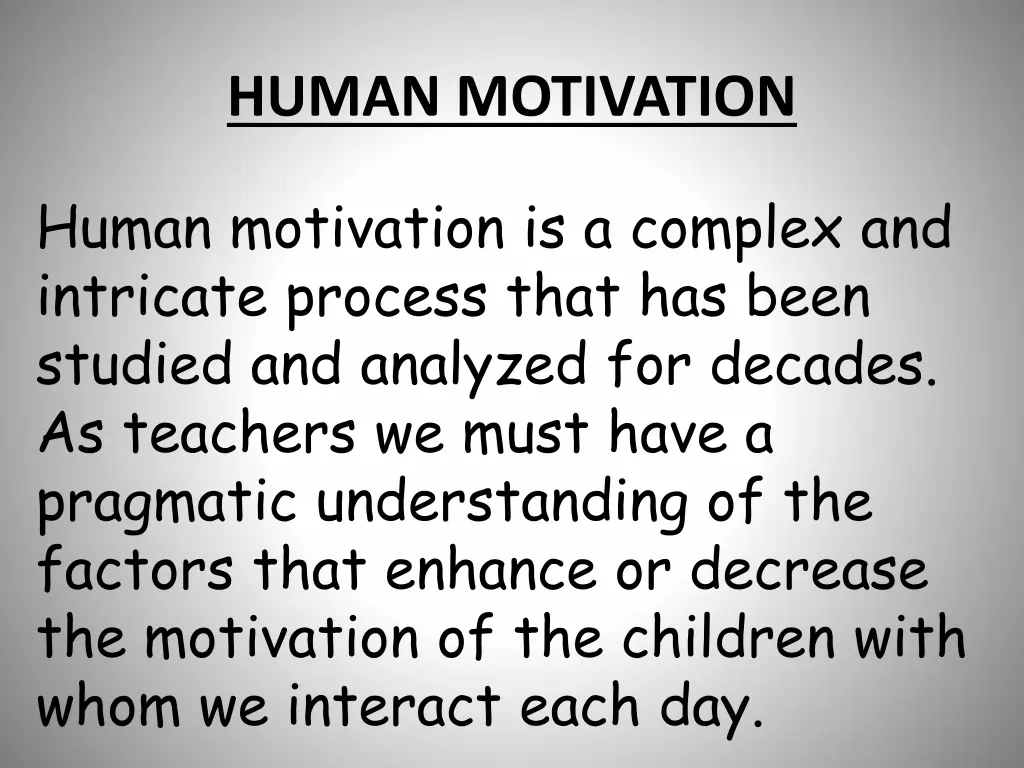 human motivation