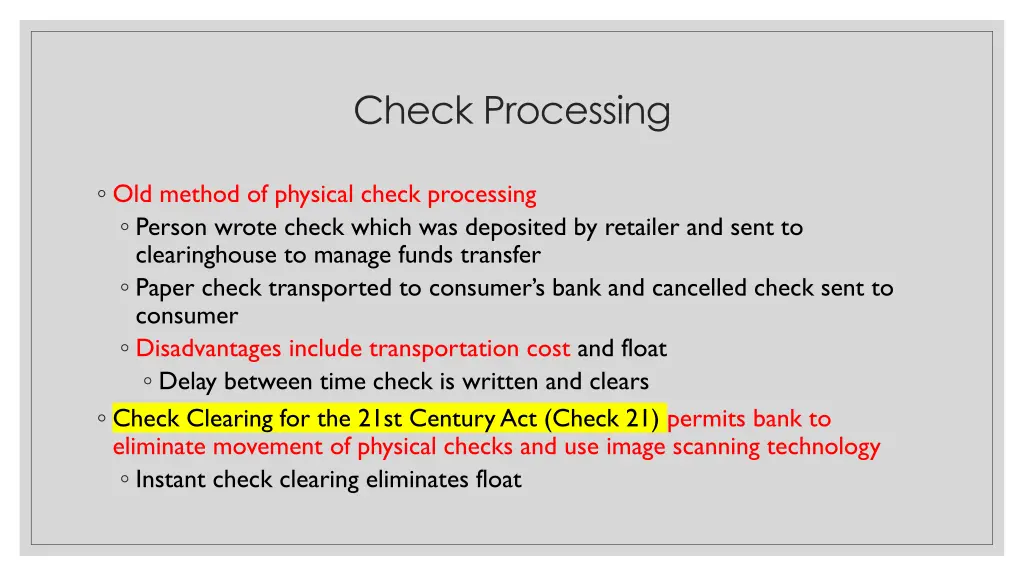 check processing