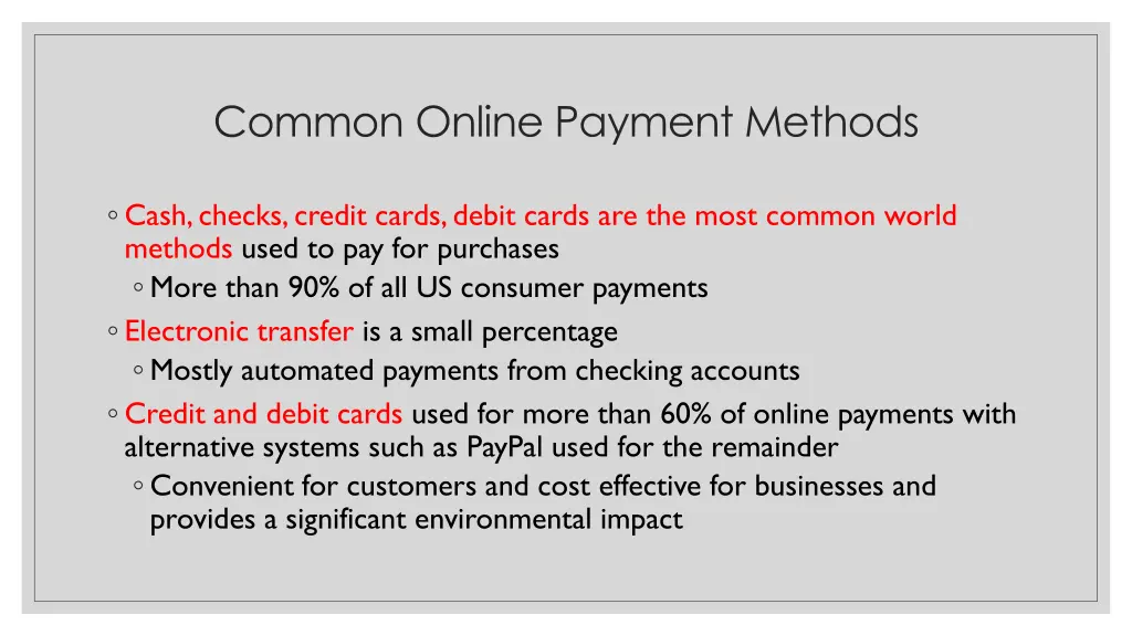 common online payment methods