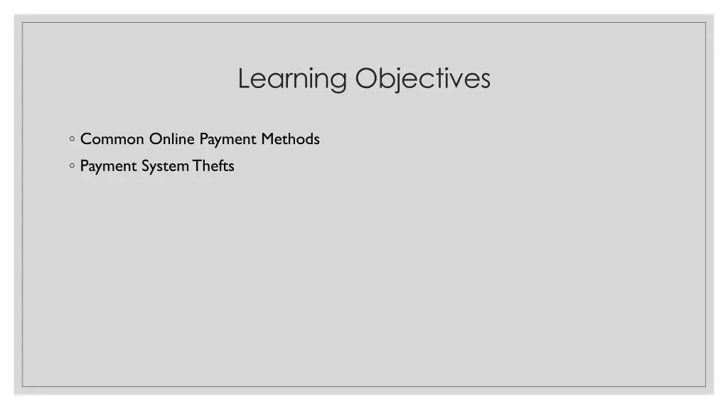 learning objectives