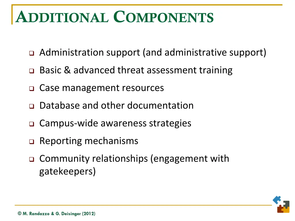 a dditional c omponents