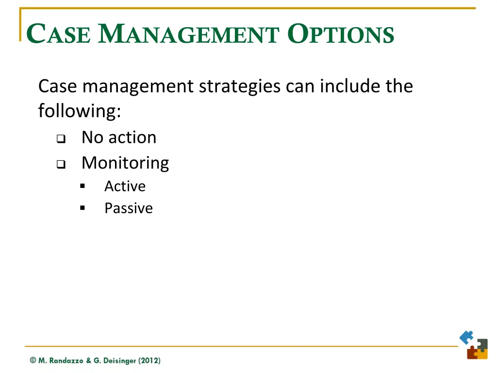 c ase m anagement o ptions 1