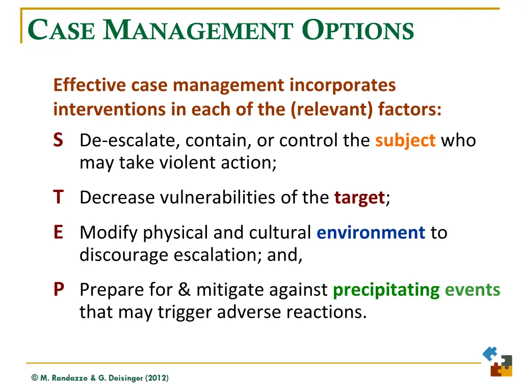 c ase m anagement o ptions