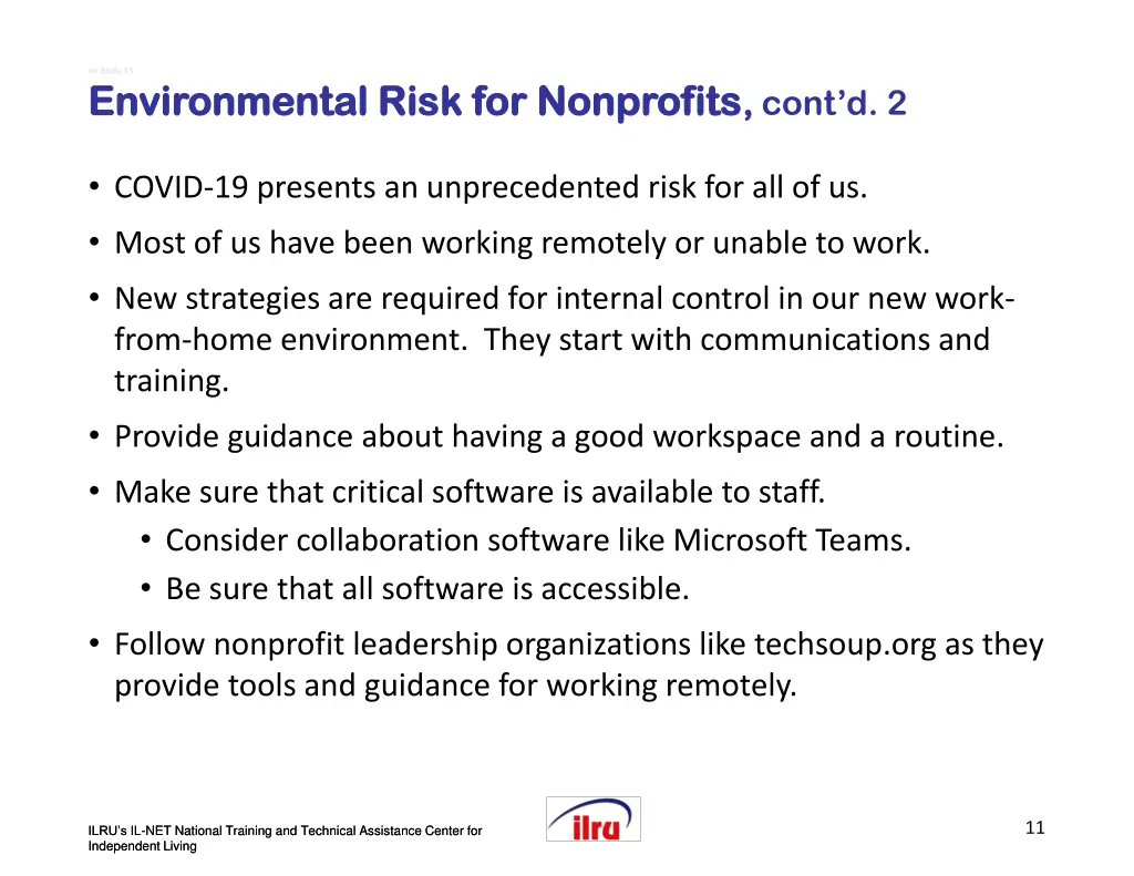 slide slide 11 environmental risk for nonprofits