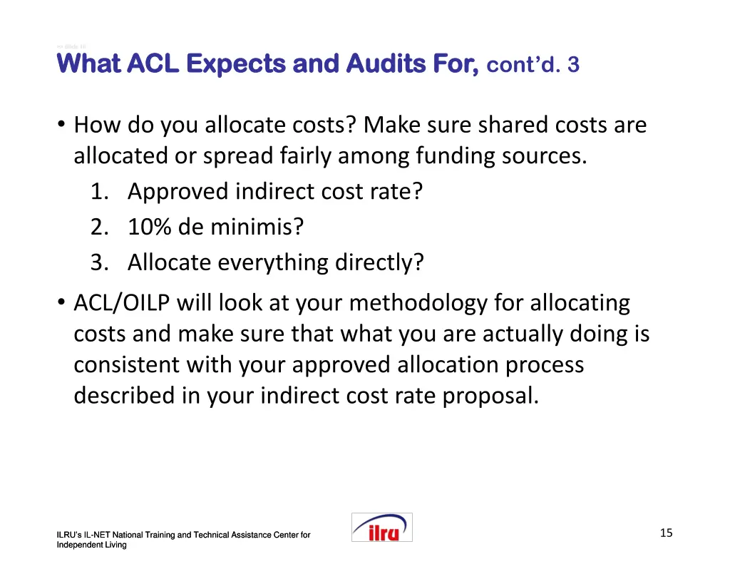 slide slide 15 what acl expects and audits