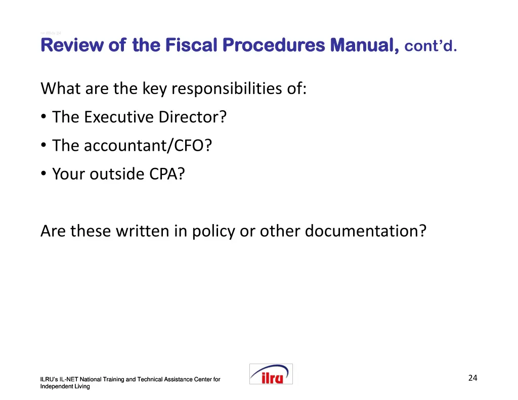 slide slide 24 review of the fiscal procedures